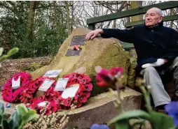  ??  ?? Dedicated: Mr Foulds with the memorial he tends most days