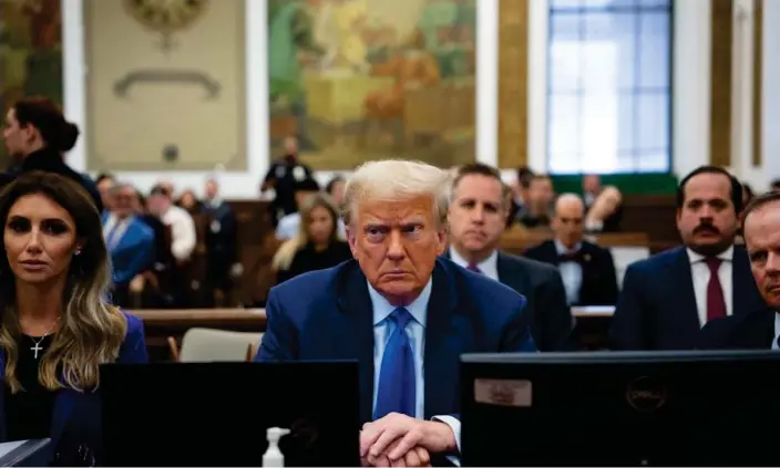  ?? Photograph: Maansi Srivastava/AFP/Getty Images ?? Donald Trump appears in the courtroom for his civil fraud trial at New York state supreme court on 24 October 2023.