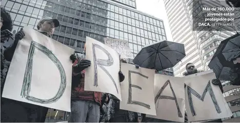  ?? GETTY IMAGES ?? Más de 780,000 jóvenes están protegidos por DACA.