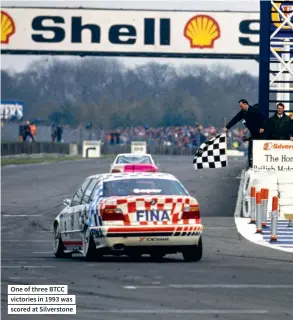  ??  ?? One of three BTCC victories in 1993 was scored at Silverston­e