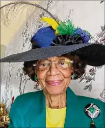  ?? COURTESY OF LA VERNE FORD WIMBERLY ?? Since March 2020, La Verne Ford Wimberly of Tulsa, Oklahoma, has taken photos of herself from her living room in 53 color-coordinate­d hats and outfits for Sunday services.