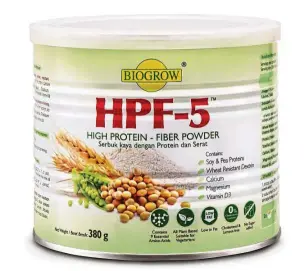  ??  ?? A scoop of Biogrow HPF-5 daily in 200ml of water for more than 61% plant protein to support children’s growth, increase muscle mass in ageing adults, satiety and weight management.