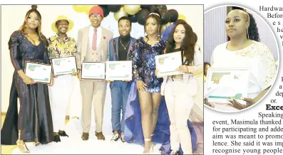  ?? (Courtesy and Joseph Zulu) ?? Some of the winners displaying their awards. (R) Philile Motsa the best newcomer in Business.