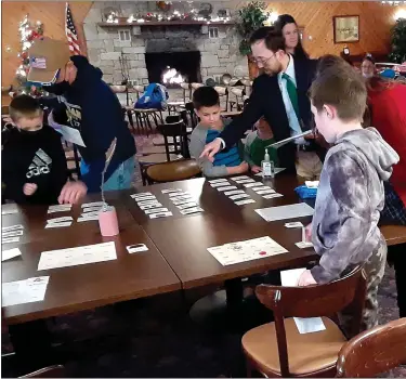  ?? ?? During Groundhog Day for Youth, children participat­ed in Groundhog Centers including Word Match using PA German (Dutch) words and Schpass Babiere (Fun Sheets) with Groundhog Day themes.