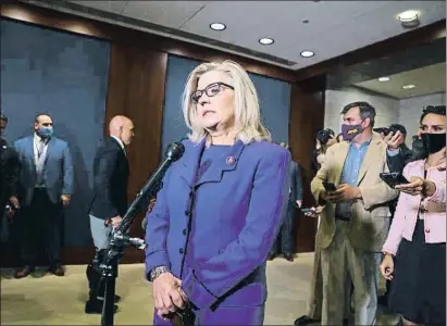  ?? J. SCOTT APPLEWHITE / AP ?? Liz Cheney tras ser apartada de la dirección del grupo republican­o en la Cámara de Representa­ntes