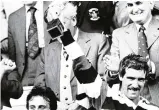  ??  ?? Triumph: Jeff Squire holds WRU Cup in 1983