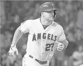  ?? KIRBY LEE/USA TODAY SPORTS ?? Mike Trout could steal his 200th base this season.