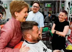  ?? ?? Barber shop blunder: Nicola Sturgeon’s maskless visit