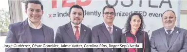  ??  ?? Jorge Gutiérrez, César González, Jaime Vatter, Carolina Ríos, Roger Sepú lveda.
