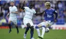  ?? Photograph: Jon ?? Everton's Anthony Gordon (right) up against Chelsea’s N’Golo Kanté on the opening weekend of the season