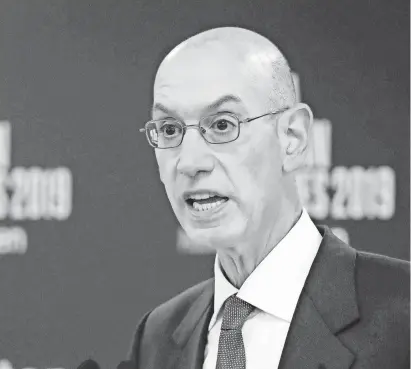  ??  ?? Commission­er Adam Silver is trying to salvage the 2019-20 NBA season.