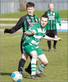  ??  ?? Jason Rowlands on the ball for Arklow Celtic.