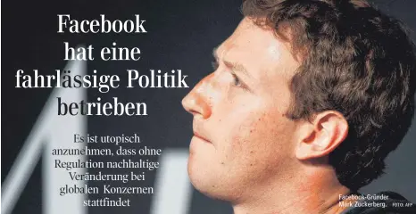  ?? FOTO: AFP ?? Facebook-Gründer Mark Zuckerberg.