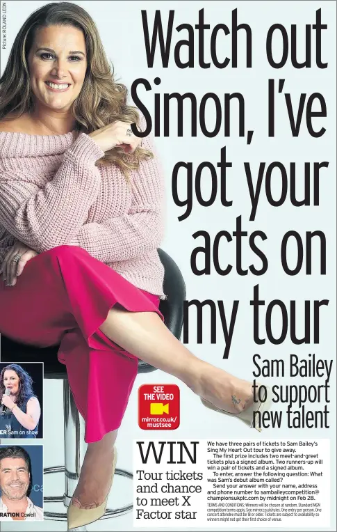  ??  ?? WINNER Sam on show INSPIRATIO­N Cowell