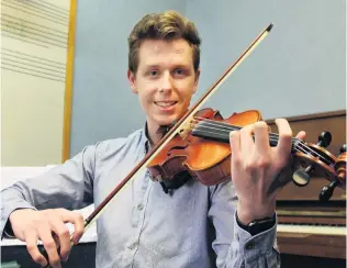  ?? PHOTO: SHARON REECE ?? Powerful music . . . Invercargi­ll student Donald Thomson hopes to continue to use his musical talent to spread joy throughout the community after being awarded the Alex Lindsay Memorial Scholarshi­p.