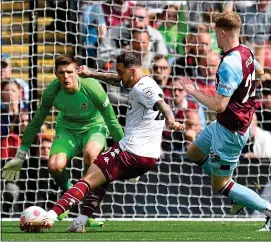  ?? ?? ON THE MARK: Aston Villa’s Danny Ings opens the scoring at Turf Moor