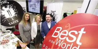  ??  ?? Jules and Keith Mahon, founders of The Taste with Sue O’Neill, chairperso­n, SFA (centre)