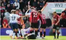  ?? Photograph: Mark Kerton/PA ?? Tottenham endured a terrible day on Saturday, ending with nine men and conceding an injury-time goal at Bournemout­h.