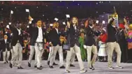  ?? (Reuters) ?? In this August 5, 2016, picture, the Refugee Olympic Athletes team arrives for the opening ceremony at the Rio 2016 Olympics.