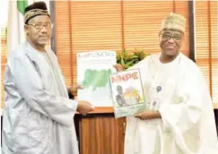  ??  ?? Immediate past GMD NNPC Maikanti Baru meets with Governor of Bauchi state Bala Mohammed in Abuja, June 2019