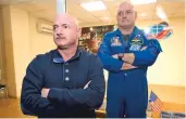  ?? AP FILE PHOTO ?? Nearly a year in space put astronaut Scott Kelly’s immune system on high alert and changed the activity of some of his genes compared to his Earth-bound identical twin, astronaut Mark Kelly, right.