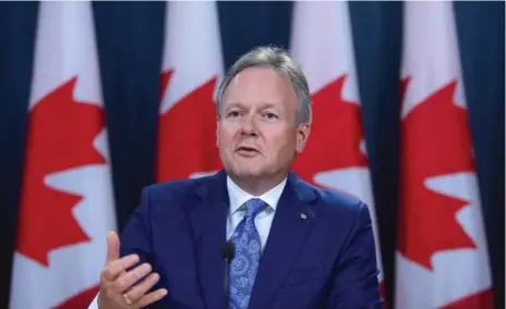  ?? SEAN KILPATRICK/THE CANADIAN PRESS ?? It’s expected that the Bank of Canada, led by governor Stephen Poloz, will announce a quarter-point hike in the overnight lending rate Wednesday.