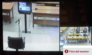  ??  ?? Niente foto La sedia della località segreta da cui ha parlato ieri in aula bunker Felice Maniero. L’ex boss si è seduto poco dopo, ma ha chiesto di non essere fotografat­o (Errebi)