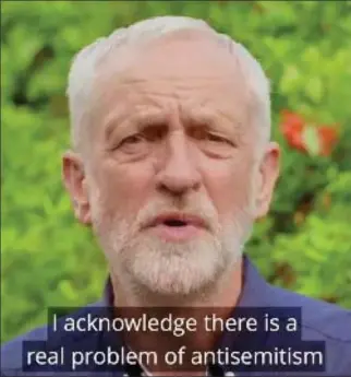  ??  ?? Statement: Jeremy Corbyn confronts the row in a new video yesterday