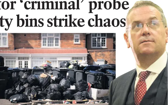  ??  ?? &gt; Rubbish piled up on the streets last August. Right: Former Labour council leader John Clancy, who resigned