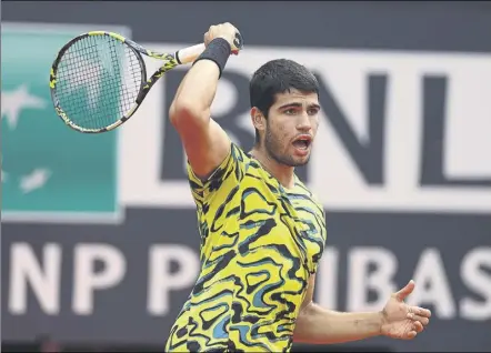  ?? Foto: getty ?? Tras ganar en Barcelona y en Madrid, ahora Carlos Alcaraz quiere conquistar Roland garros