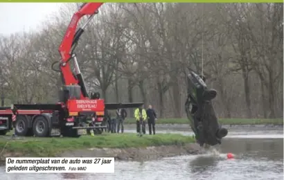  ?? Foto MMD ?? De nummerplaa­t van de auto was 27 jaar geleden uitgeschre­ven.