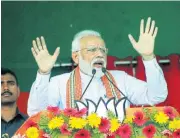  ?? /AFP ?? Bluff called: Prime Minister Narendra Modi speaks at a rally during the first phase of the Indian elections in Bhagalpur last week.