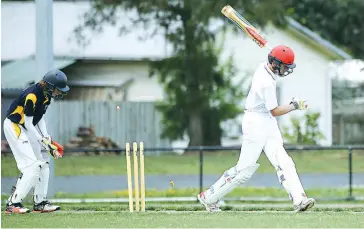  ??  ?? Marist Sion’s Patrick Ireland shows disappoint­ment with his dismissal.