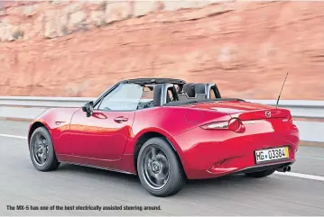  ??  ?? The MX-5 has one of the best electrical­ly assisted steering around.