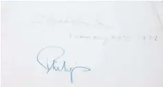  ??  ?? The hotel’s Livre d’Or guestbook has an array of signatures of the great and the good, including those of the UK’s Queen Elizabeth and her husband Prince Philip