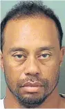  ??  ?? Tiger Woods’ mugshot picture released by police in Florida.