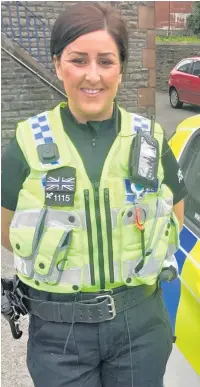  ??  ?? > ‘Chuffed to bits’: Jemma Dicks of South Wales Police