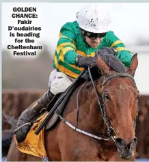  ?? ?? GOLDEN CHANCE:
Fakir D’oudairies is heading
for the Cheltenham
Festival