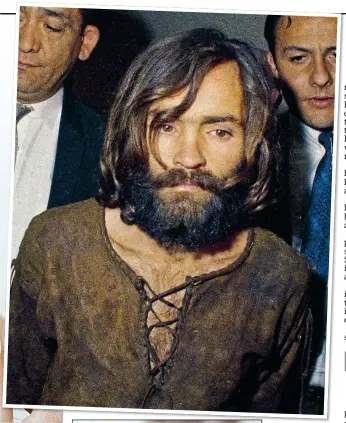  ??  ?? ‘PURE DARKNESS AND EVIL: Charles Manson, above, after his arrest for the murder of Sharon Tate, far left. Left: Tate’s sister Debra today, 50 years after the brutal killings