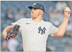  ?? ?? STRONG-ARMED: Carlos Rodon and the Yankees’ starting rotation has a 2.86 ERA through the first 13 games of the season.