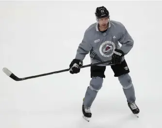  ?? Matthew Stockman, Getty Images ?? Finnish winger Joonas Donskoi skates during Day 3 of Avalanche training camp at the Pepsi Center on Wednesday.