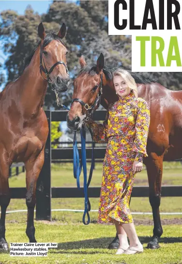  ?? ?? Trainer Claire Lever at her Hawkesbury stables. Picture: Justin Lloyd