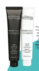  ??  ?? Purifichi, poi usi il soin che porta ossigeno: The Microdeliv­ery Detoxifyin­g Oxygen Peel di Philosophy, € 60 (Marionnaud).