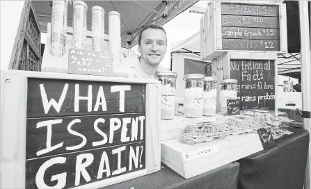  ?? JONATHAN HAYWARD THE CANADIAN PRESS ?? Marc Wandler co-founded Vancouver-based Susgrainab­le in 2018 and started selling baked goods made with spent grain flour that it mills.