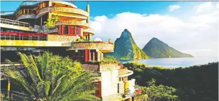  ?? ST. LUCIA ?? Jade Mountain Resort does not have radios or television­s, and phones are banned in public areas. But it has some stunning views of the southweste­rn Caribbean coastline.