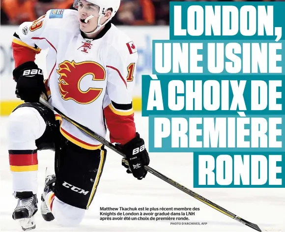  ??  ?? Matthew Tkachuk est le plus récent membre des Knights de London à avoir gradué dans la LNH après avoir été un choix de première ronde.