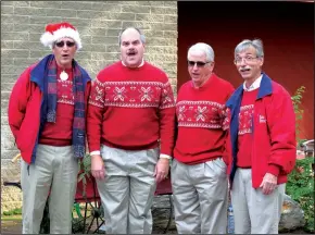  ?? NEWS-SENTINEL FILE PHOTOGRAPH ?? The Tune Struck Barbershop Quartet entertaine­d visitors on opening day of the annual Festival of the Trees at the San Joaquin County Historical Museum in Micke Grove Park. From left to right: Al Wolter, Bill Litz, Bob Yater and Greg Hedges.