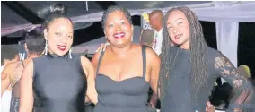  ??  ?? From left: Jonique Gaynor, Daniella Allen and Joleen Grant rocking full black.