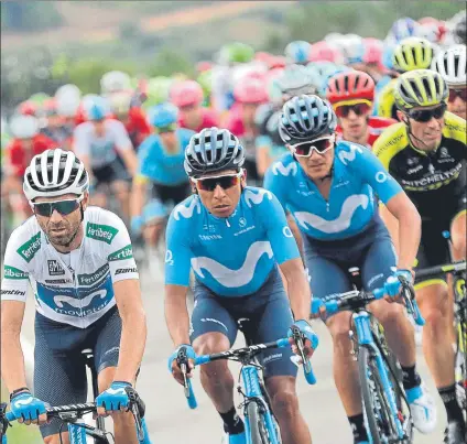  ?? FOTO: EFE ?? Alejandro Valverde y Nairo Quintana concentran todas las miradas de los aficionado­s a las puertas de la alta montaña