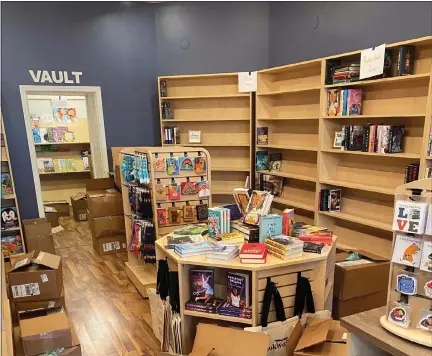  ?? PHOTO COURTESY OF SLEEPY DOG BOOKS FACEBOOK PAGE ?? Above and below right: Sleepy Dog Books will soon open at 120 E. Broadway Street, Mt. Pleasant.